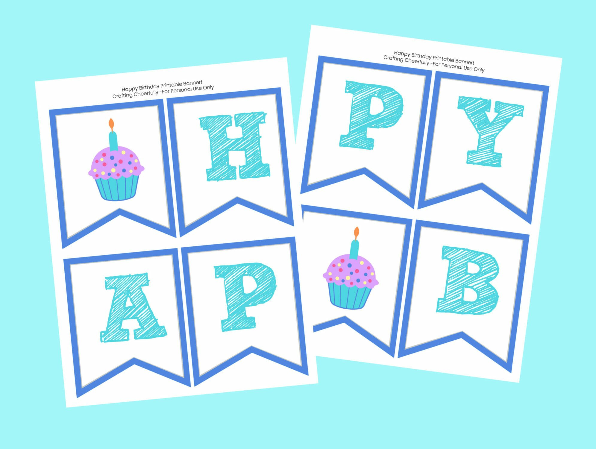 Free Printable Happy Birthday Banner! - Crafting Cheerfully with Birthday Banner Templates Free Printable