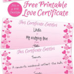 Free Printable Heart Gift Certificate For Free Printable Love Certificates For Him