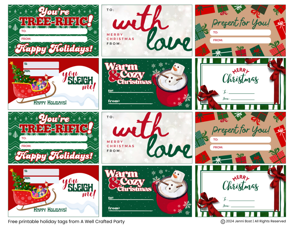 Free Printable Holiday Gift Tags – A Well Crafted Party Throughout Free Printable Happy Holidays Gift Tags