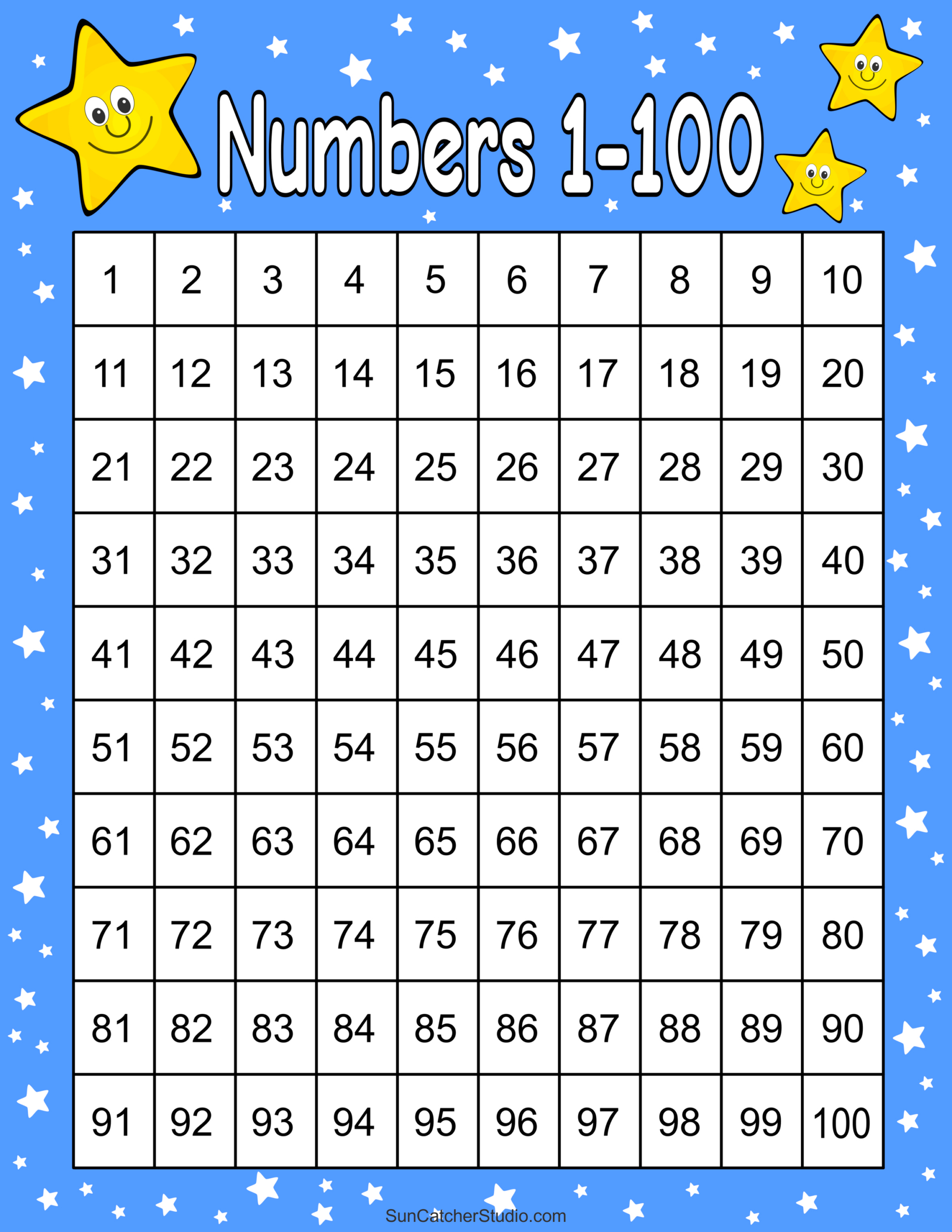 Free Printable Hundreds Charts (Numbers 1 To 100) – Free inside Free Printable Number Chart 1-100