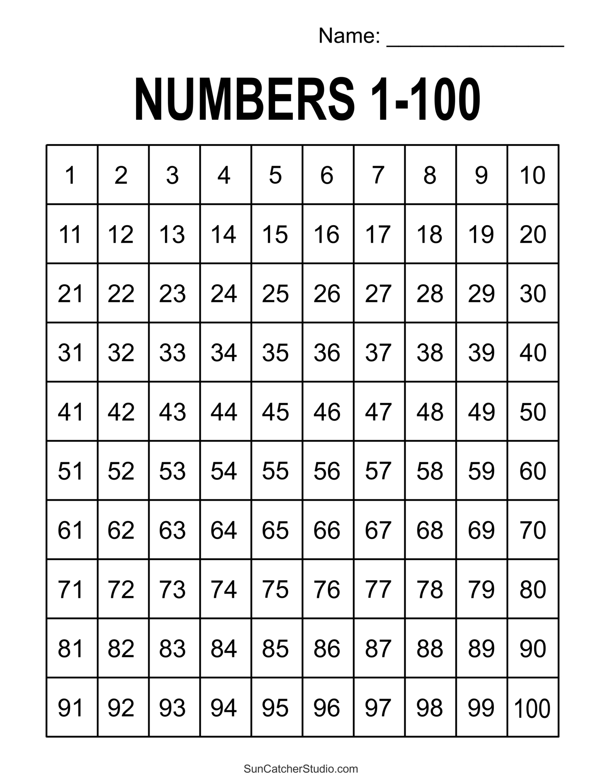 Free Printable Hundreds Charts (Numbers 1 To 100) – Free within Free Printable Hundreds Chart