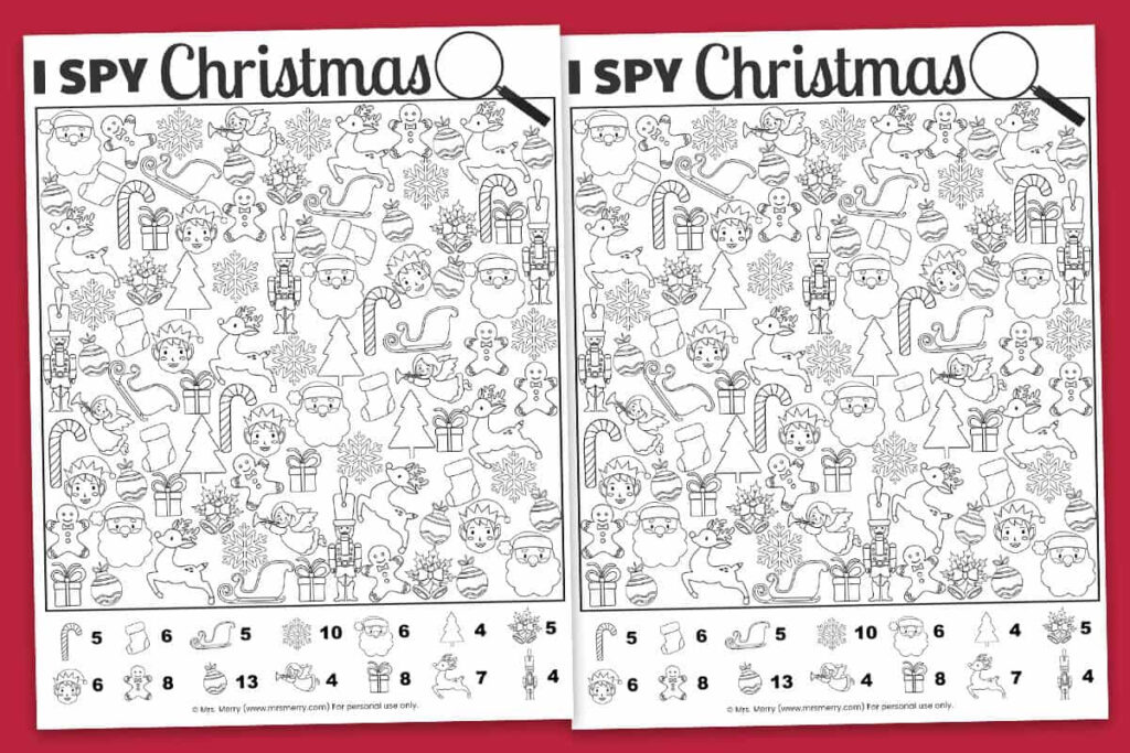 Free Printable I Spy Christmas Activity | Mrs. Merry Regarding Free Printable Christmas Hidden Picture Games Free Printable I Spy Christmas Activity | Mrs. Merry Regarding Free Printable Christmas Hidden Picture Games