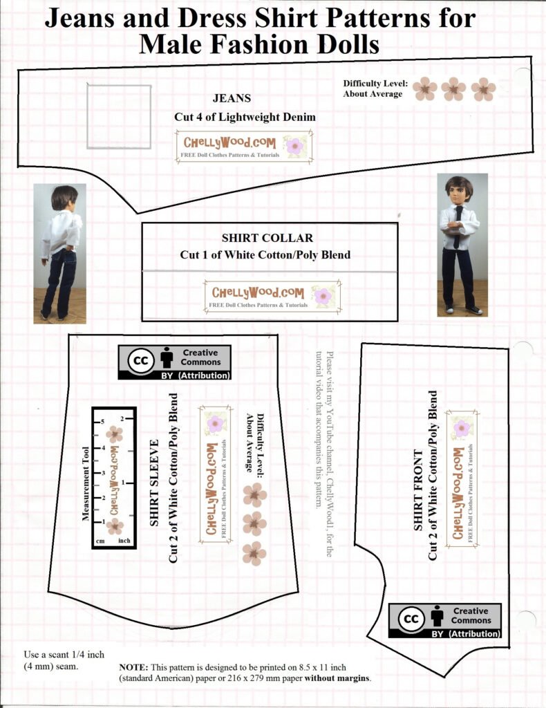 Free Printable Ken <h2>Dolls Clothes <h2>Sewing <h2>Patterns @ Chellywood Throughout Ken Clothes Patterns Free Printable
