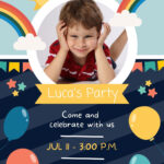 Free Printable Kids Birthday Invitation Templates | Canva In Free Printable Birthday Invitations For Kids