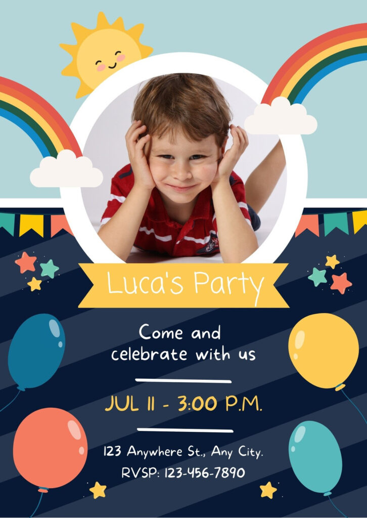 Free Printable Kids Birthday Invitation Templates | Canva In Free Printable Birthday Invitations For Kids