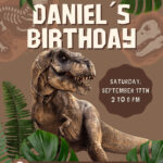 Free Printable Kids Birthday Invitation Templates | Canva With Free Printable Dinosaur Birthday Invitations
