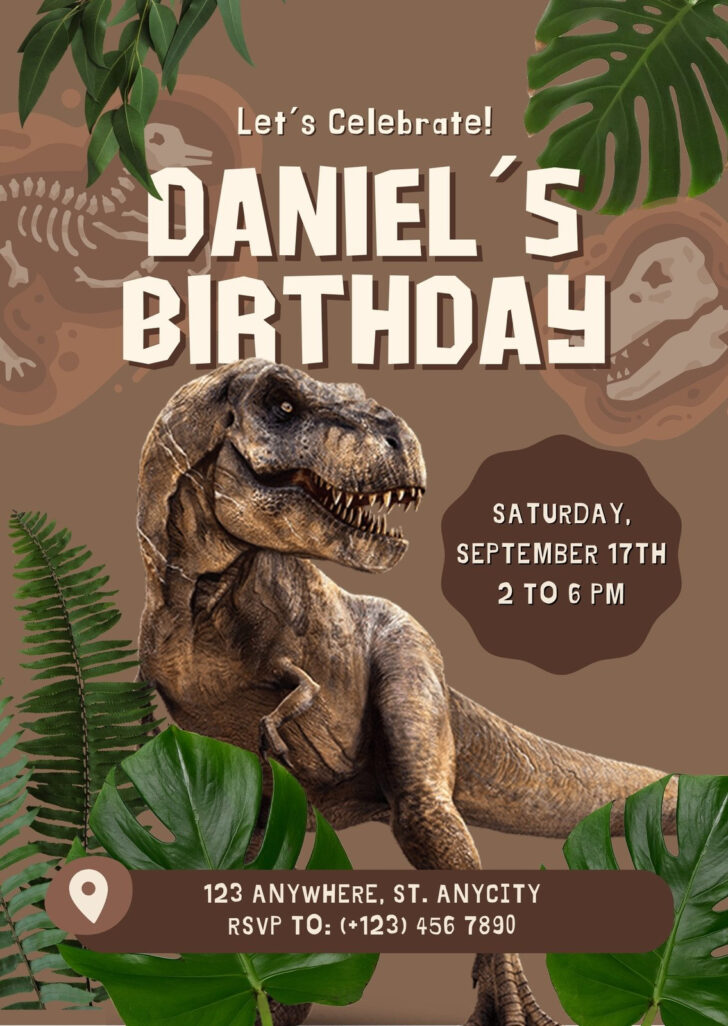 Free Printable Dinosaur Birthday Invitations
