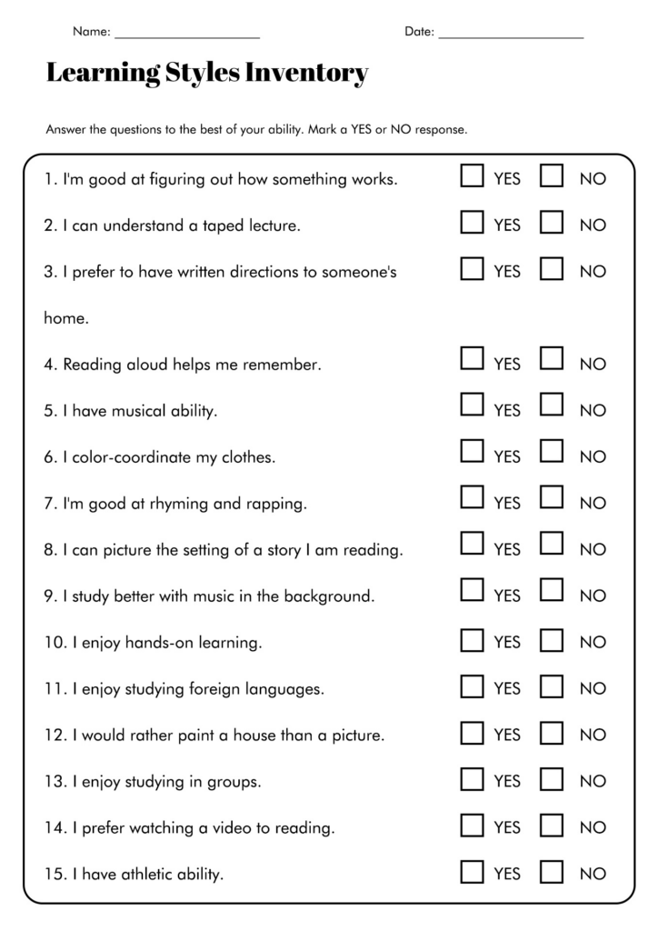 Free Printable Learning Styles Questionnaire, Download Free Inside Free Printable Learning Styles Questionnaire Free Printable Learning Styles Questionnaire, Download Free Inside Free Printable Learning Styles Questionnaire