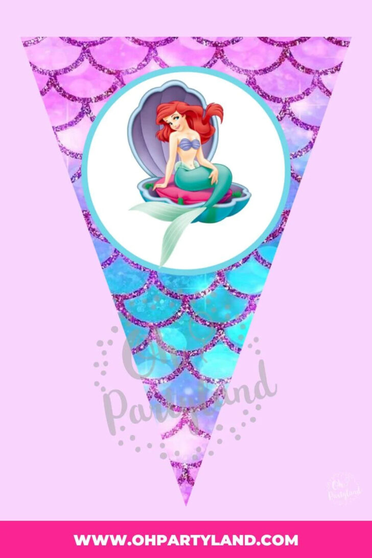 Free Printable Little Mermaid Birthday Banner