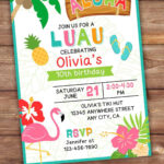 Free Printable Luau Birthday Party Invitation   Editable!   Aubree With Hawaiian Party Invitations Free Printable