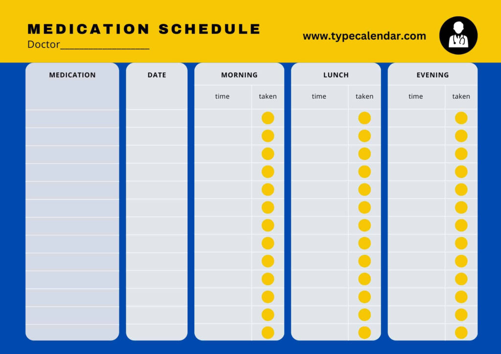 Free Printable Medication Schedule Templates [2, 3, 4 Times A Day With Free Printable Daily Medication Chart