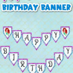 Free Printable Mermaid Birthday Banner Throughout Free Printable Little Mermaid Birthday Banner