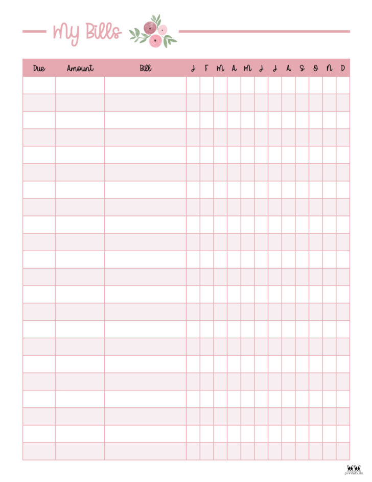 Free Printable Monthly Bills Worksheet Free Printable Monthly Bills Worksheet