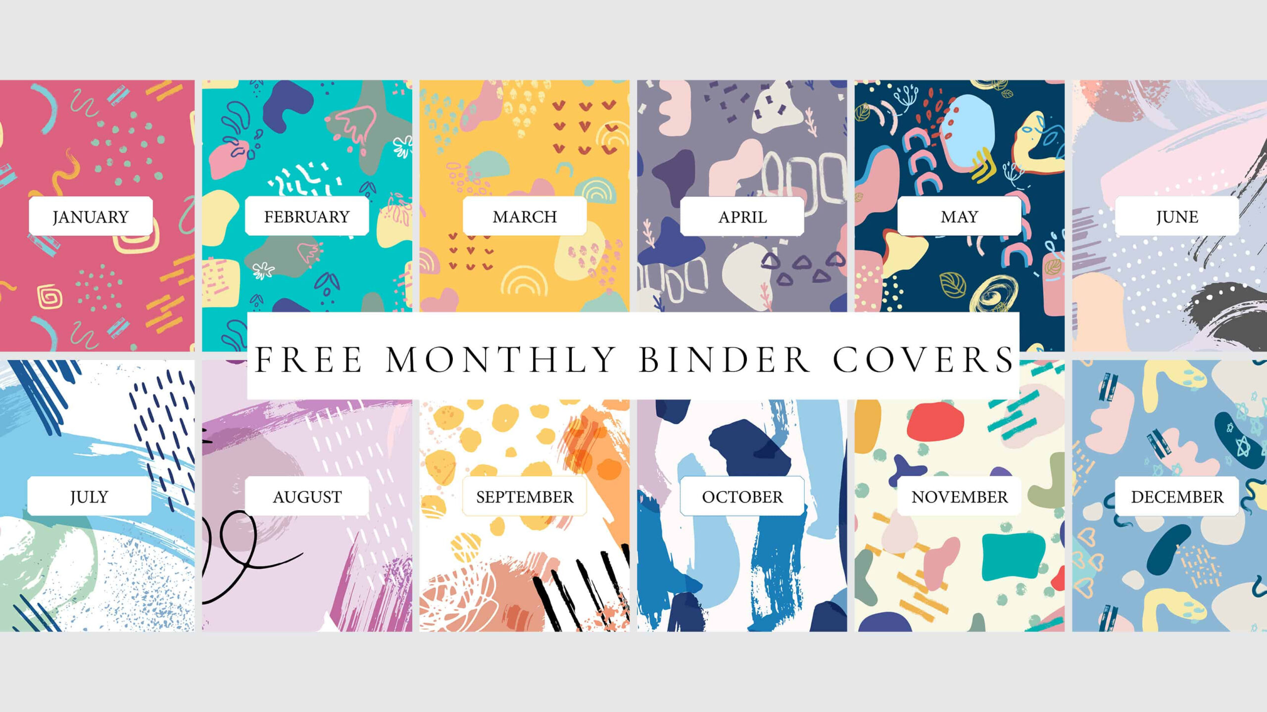 Free Printable Monthly Binder Covers - My Printable Home with regard to Cute Free Printable Binder Covers