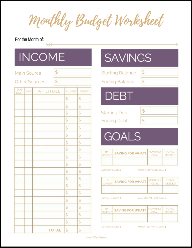 Free Printable Monthly Budget Template Throughout Free Printable Monthly Expenses Worksheet Free Printable Monthly Budget Template Throughout Free Printable Monthly Expenses Worksheet