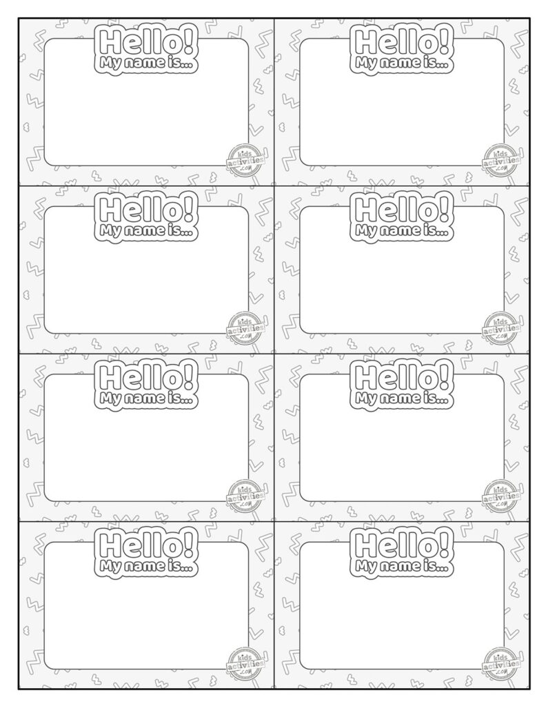 Free Printable Name Tags For School, Parties, & More | Kids For Free Printable Name Labels For Kids