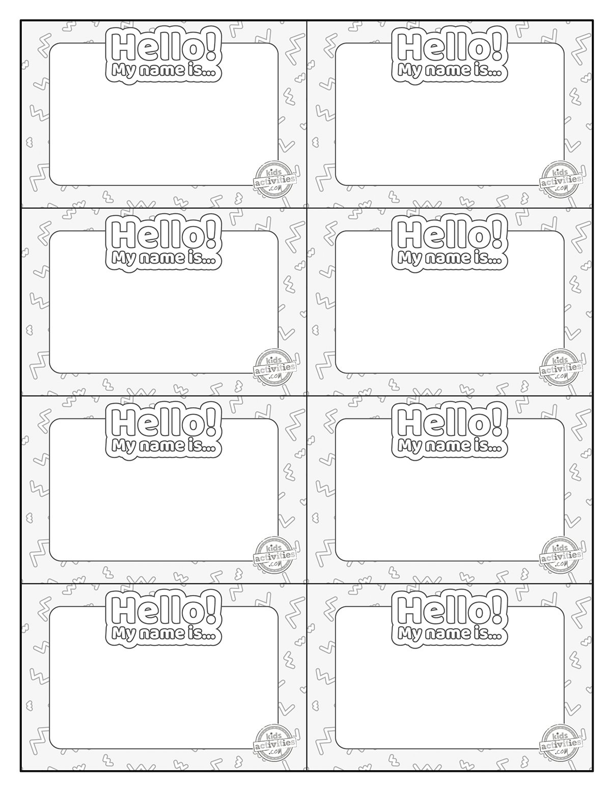 Free Printable Name Tags For School, Parties, &amp;amp; More | Kids for Free Printable Name Labels For Kids