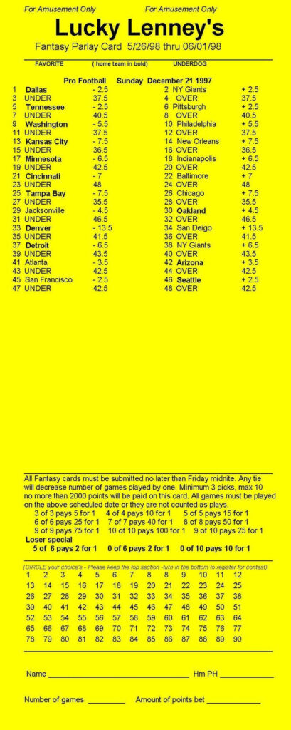 Free Printable Parlay Cards Regarding Free Printable Parlay Cards Free Printable Parlay Cards Regarding Free Printable Parlay Cards
