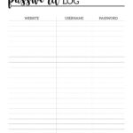Free Printable Password Log   Paper Trail Design Regarding Free Printable Password Log