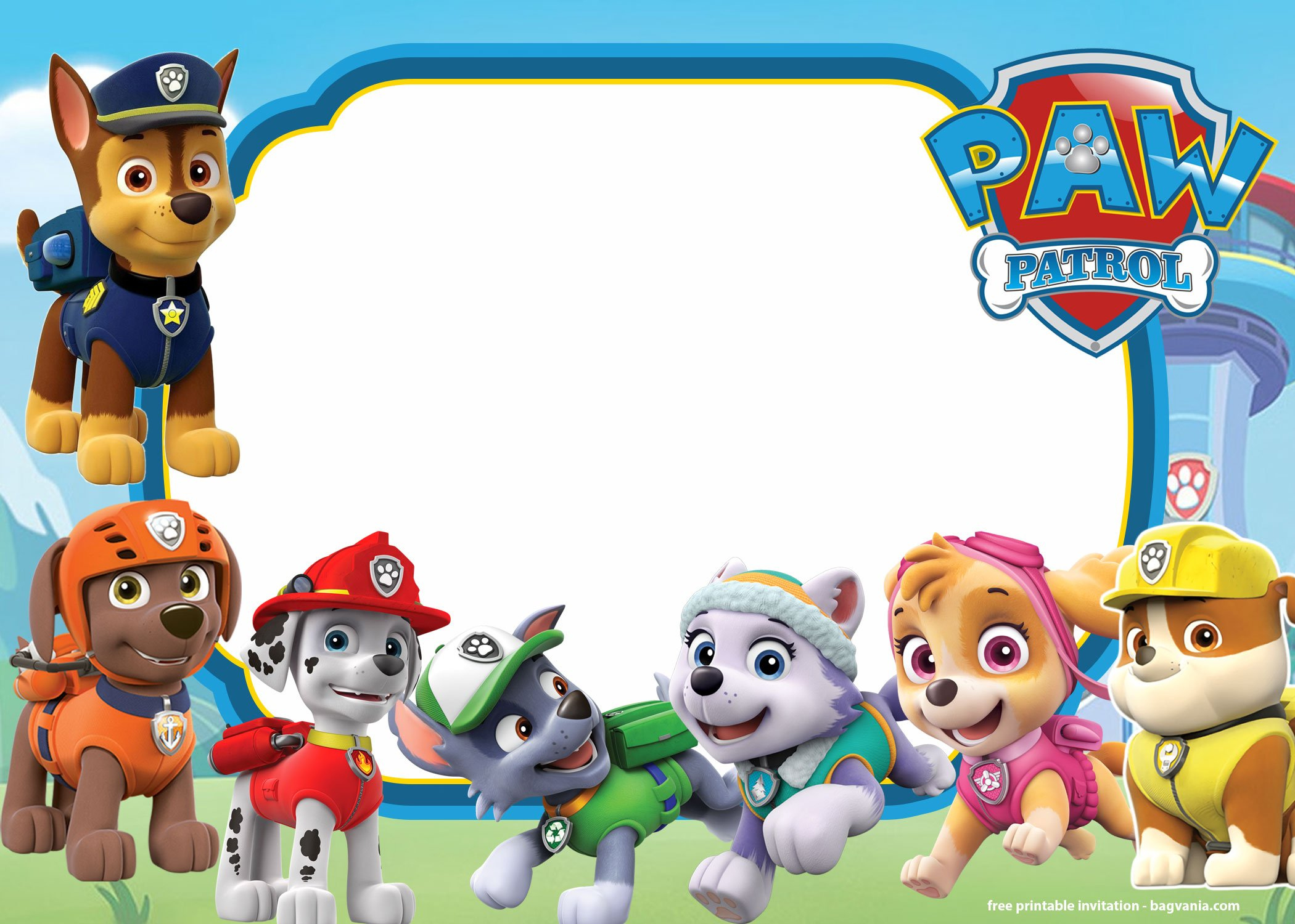 Free Printable Paw Patrol Invitation Templates - Lookout Version regarding Free Printable Paw Patrol Invitations