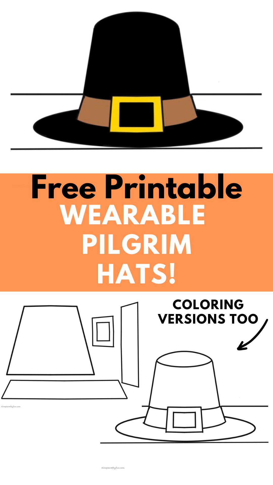 Free Printable Pilgrim Hat For Kids - regarding Free Printable Pilgrim Hat Pattern