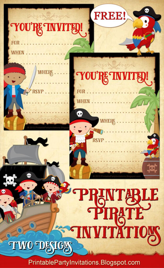 Free Printable Pirate Invite Template Throughout Free Printable Birthday Invitations Pinterest