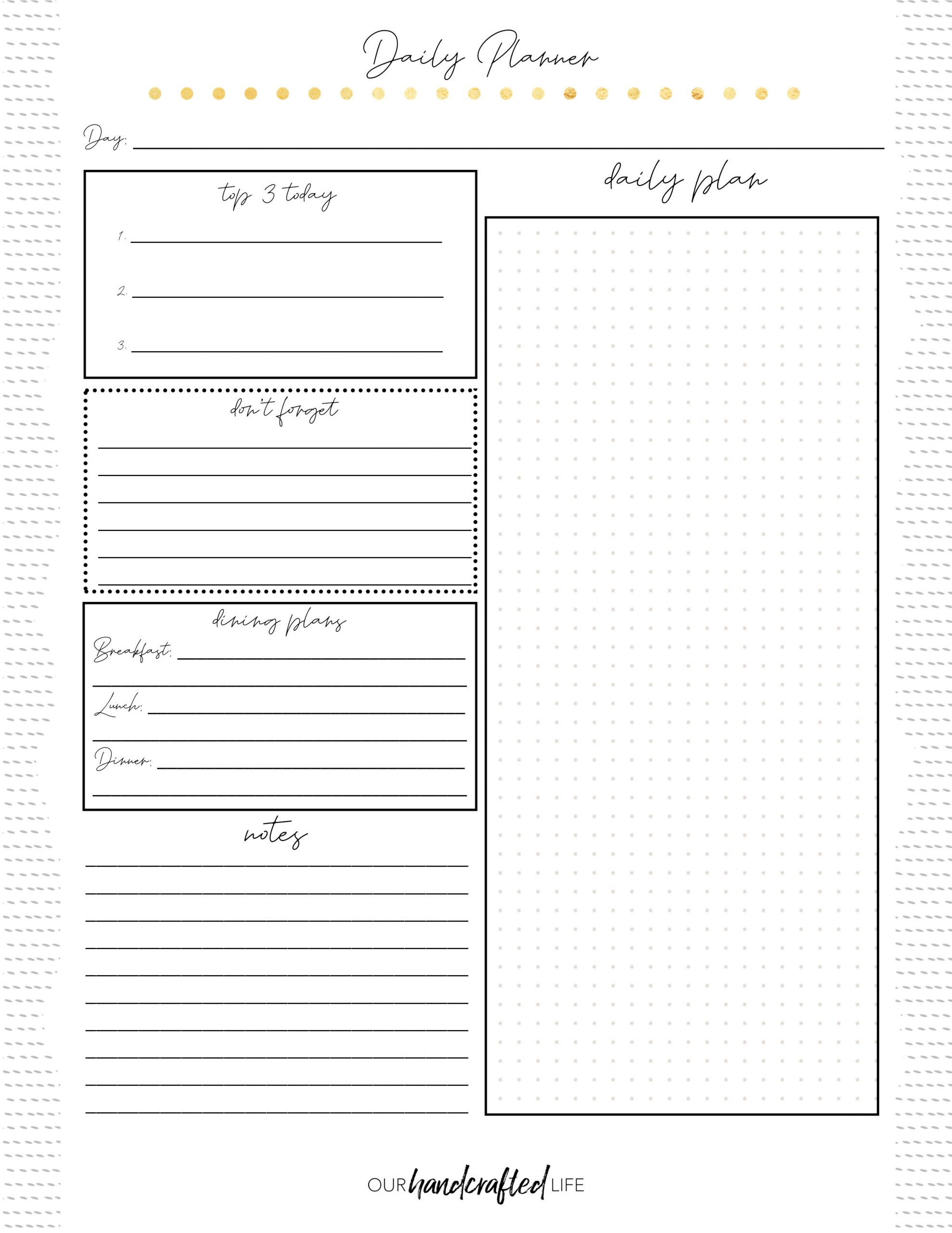 Free Printable Planner Pages - Our Handcrafted Life within Free Printable Diary Pages
