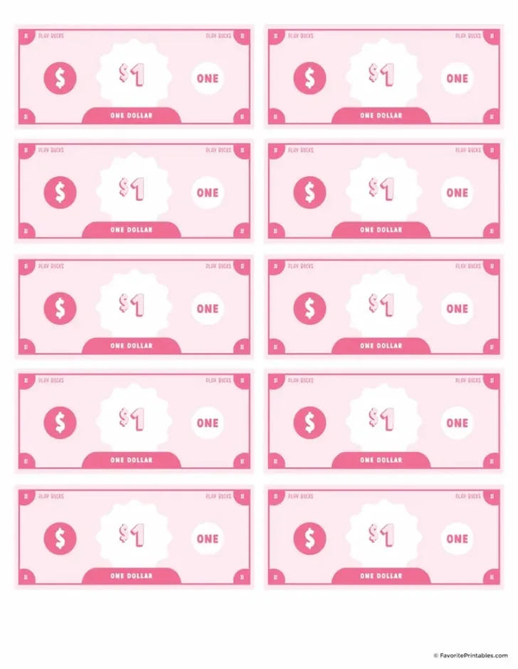 Free Printable Play Money
