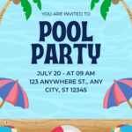Free Printable Pool Party Poster Templates | Canva In Pool Party Flyers Free Printable