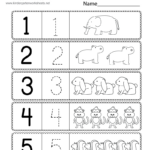 Free Printable Preschool Numbers Worksheet Inside Free Printable Number Worksheets