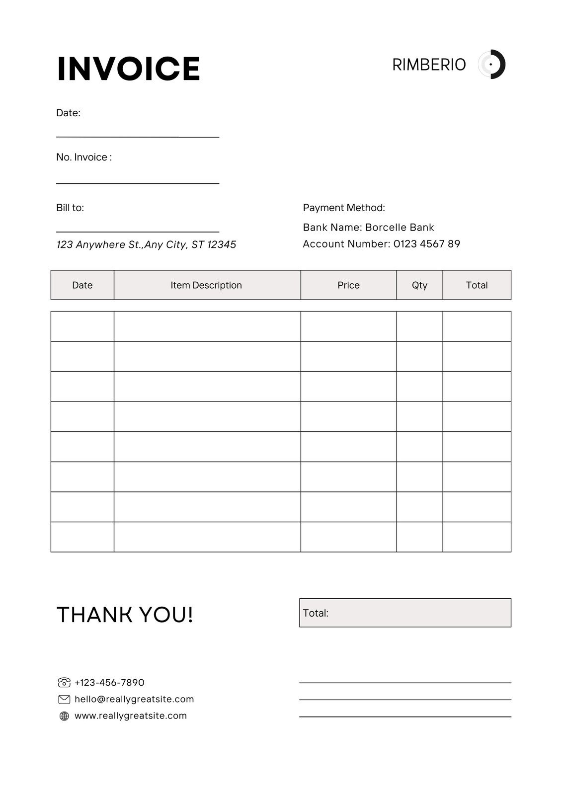 Free, Printable, Professional Invoice Templates To Customize | Canva inside Free Printable Receipt Template