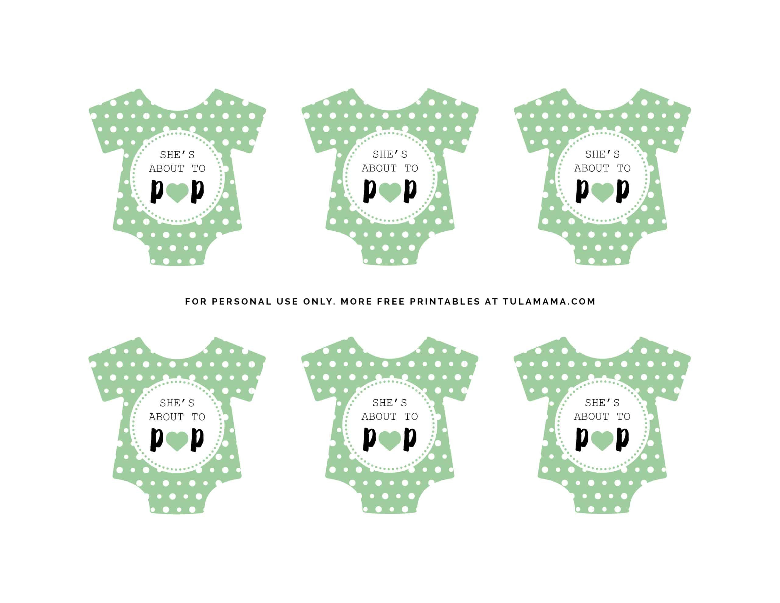 Free Printable &amp;quot;Ready To Pop Baby Shower&amp;quot; Printables - Tulamama with Free Printable Baby Shower Favor Tags Template