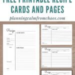 Free Printable Recipe Cards And Pages   Planning Calm From Chaos Inside Free Printable Recipe Pages