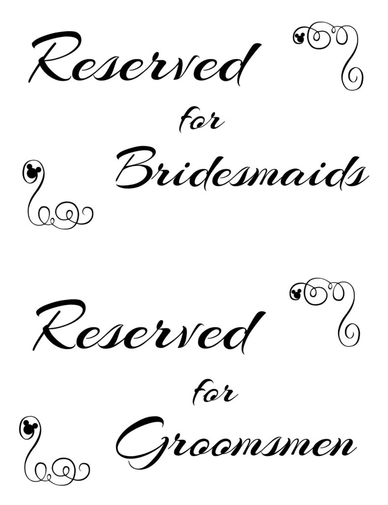 Free Printable Reserved Seating Signs For Your Wedding Ceremony Within Free Printable Reserved Table Signs
