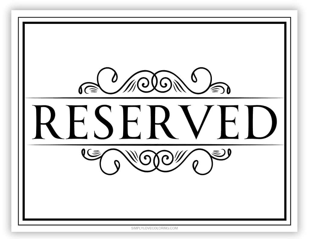 Free Printable Reserved Sign (Free Pdf Download) - Simply Love in Free Printable Reserved Table Signs