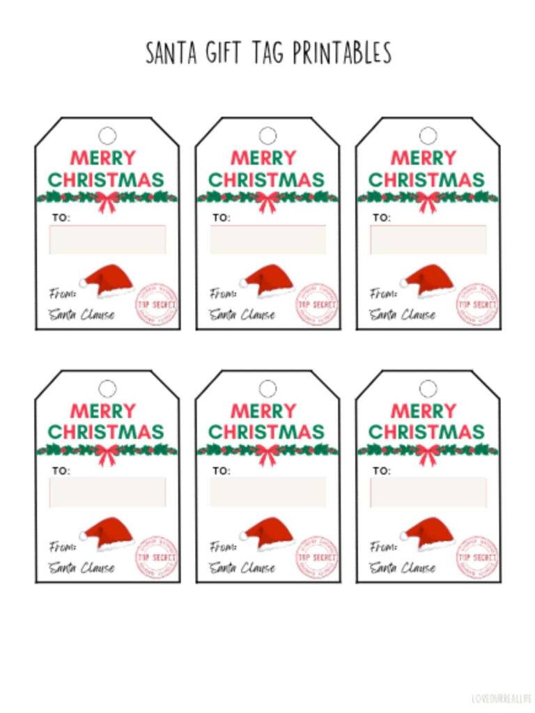 Free Printable Santa Gift Tags (Download Instantly To Print With Free Printable Santa Gift Tags Free Printable Santa Gift Tags (Download Instantly To Print With Free Printable Santa Gift Tags
