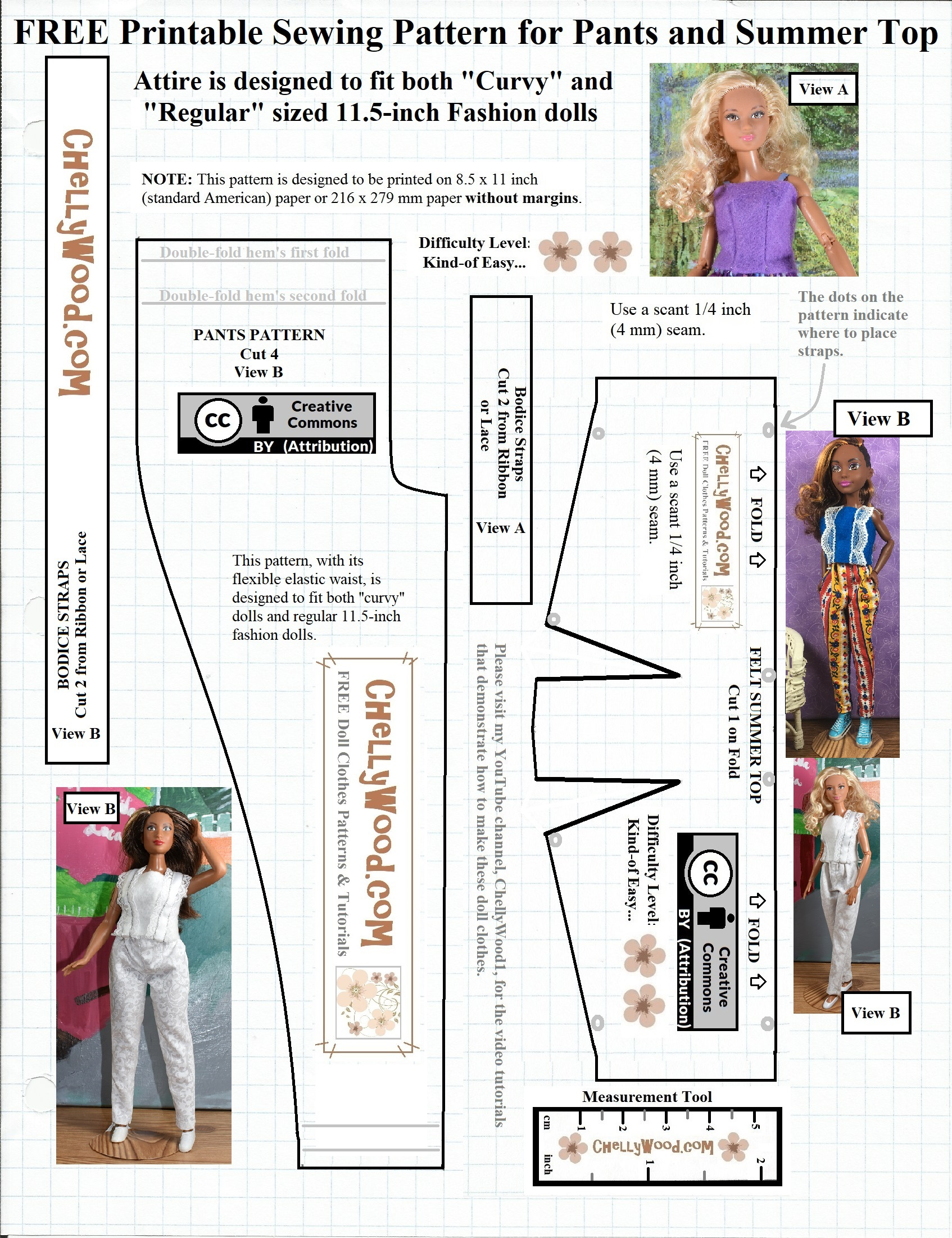 Free Printable #Sewing Pattern For #Dolls' #Summerclothes in Free Printable Barbie Doll Sewing Patterns Template