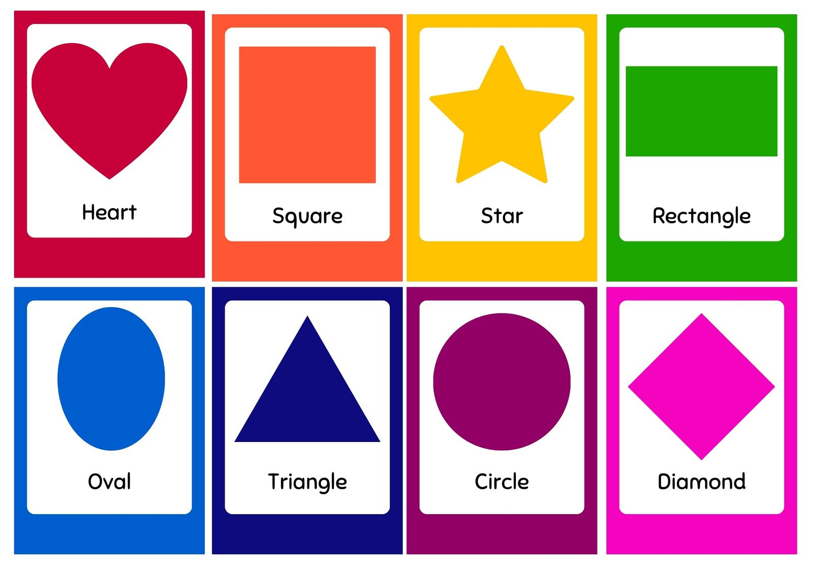Free Printable Shapes Flashcards Templates | Canva regarding Large Printable Shapes Free