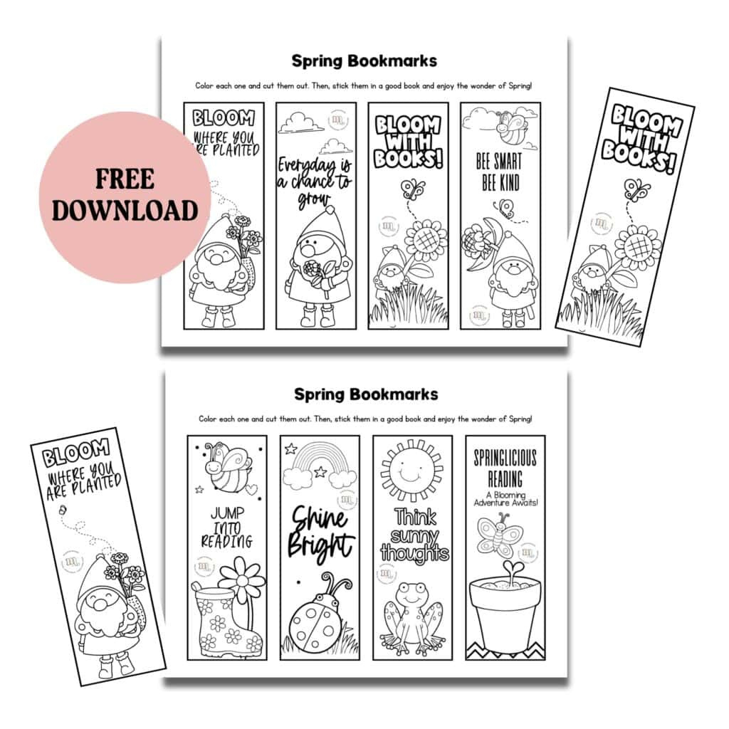 Free Printable Spring Bookmarks - Printable Party Favors intended for Free Printable Spring Bookmarks
