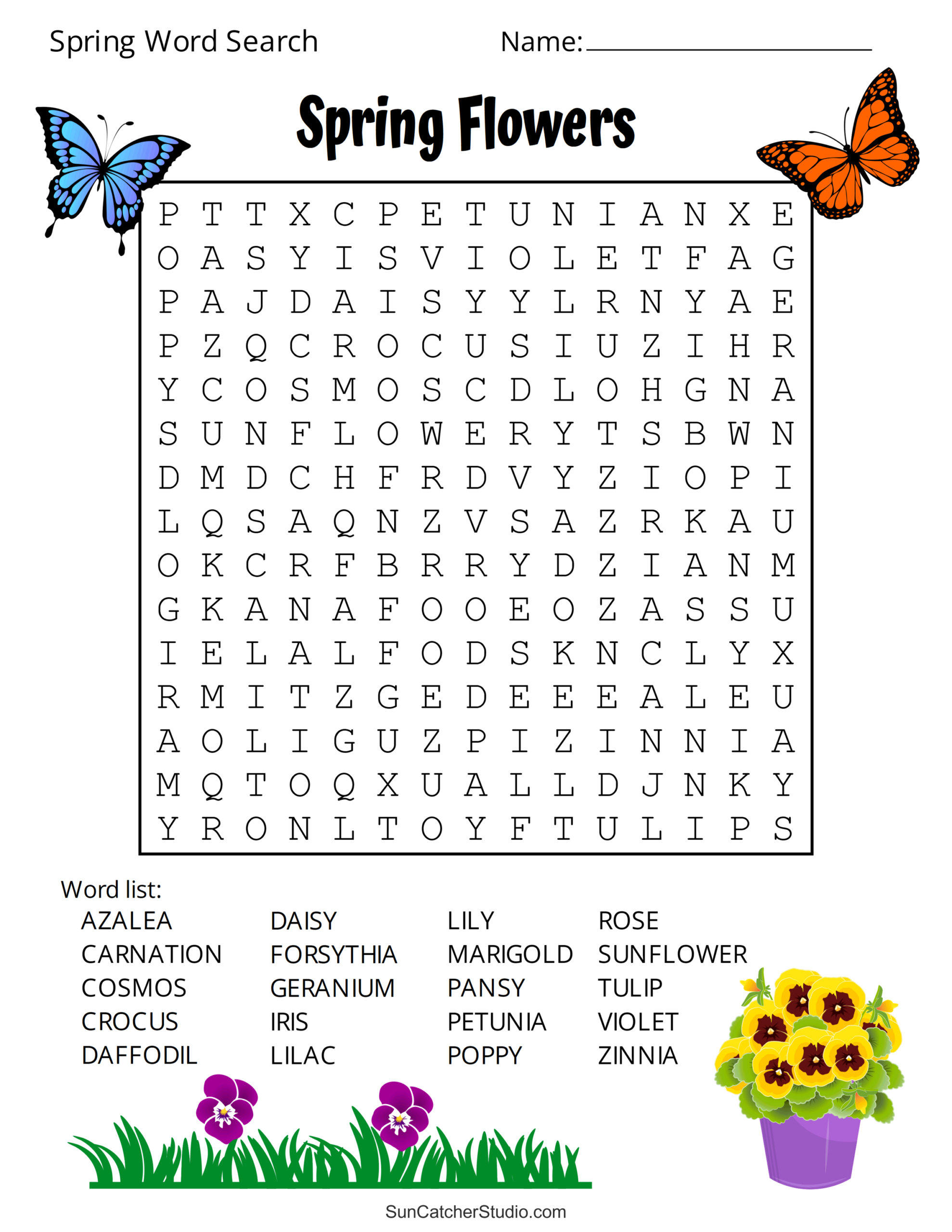 Free Printable Spring Word Search Puzzles – Free Printables throughout Free Printable Word Searches For Adults Large Print