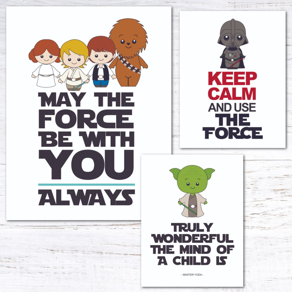 Free Printable Star Wars Themed Wall Art — Krafty Planner In May The Force Be With You Free Printable