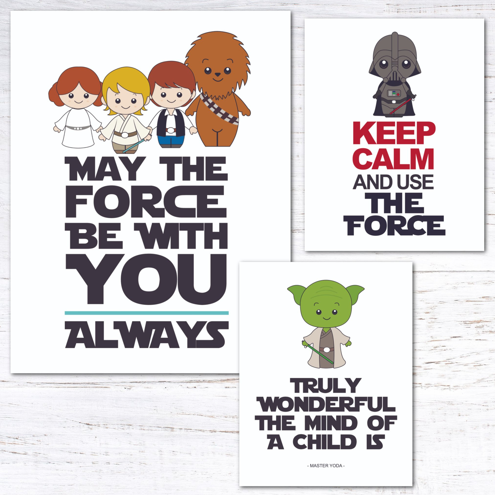 Free Printable Star Wars Themed Wall Art — Krafty Planner in May the Force Be with You Free Printable