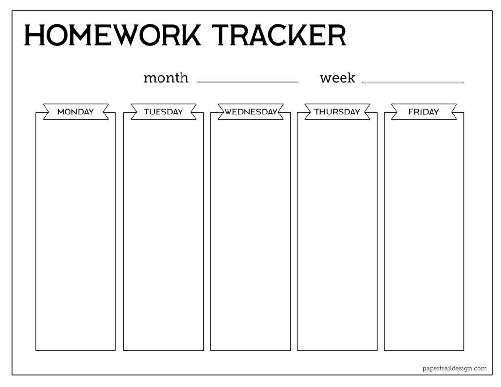 Free Printable Student Homework Planner Template Paper Trail Design Intended For Free Printable Homework Templates Free Printable Student Homework Planner Template Paper Trail Design Intended For Free Printable Homework Templates