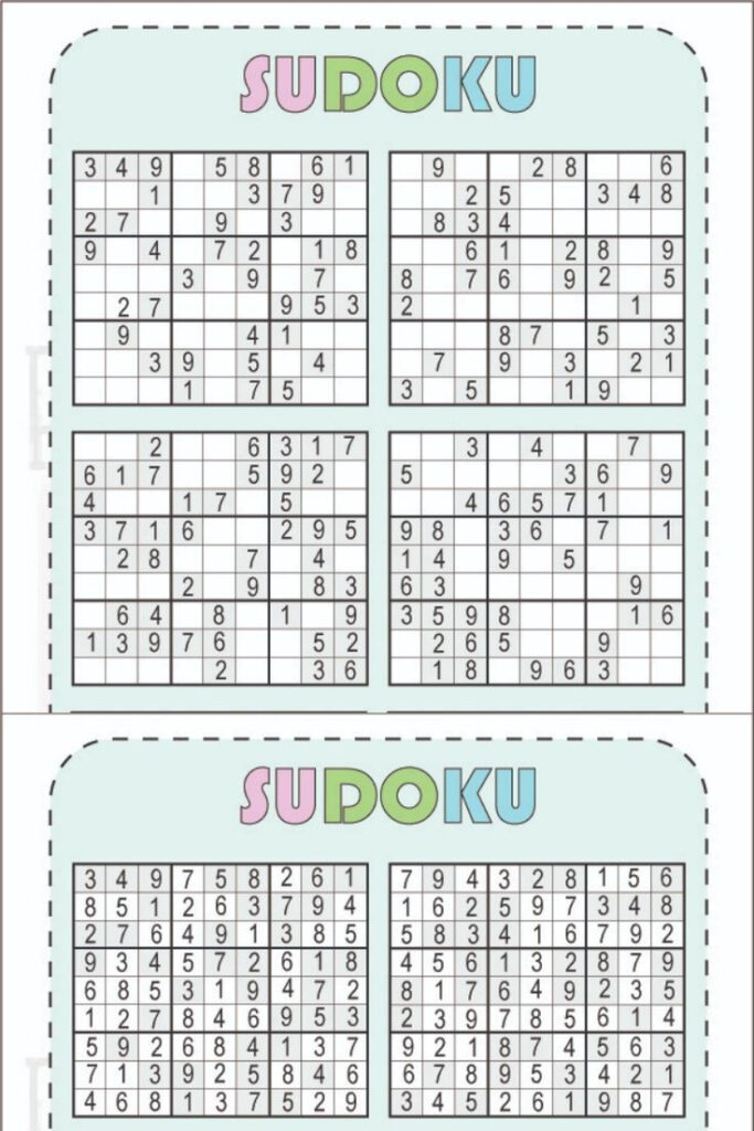 Free Printable Sudoku 6 Per Page [Pdf Includeed] With Solution For Free Printable Sudoku 6 Per Page