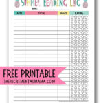 Free Printable Summer Reading Log To Encourage Reading In Free Printable Reading Logs For Children