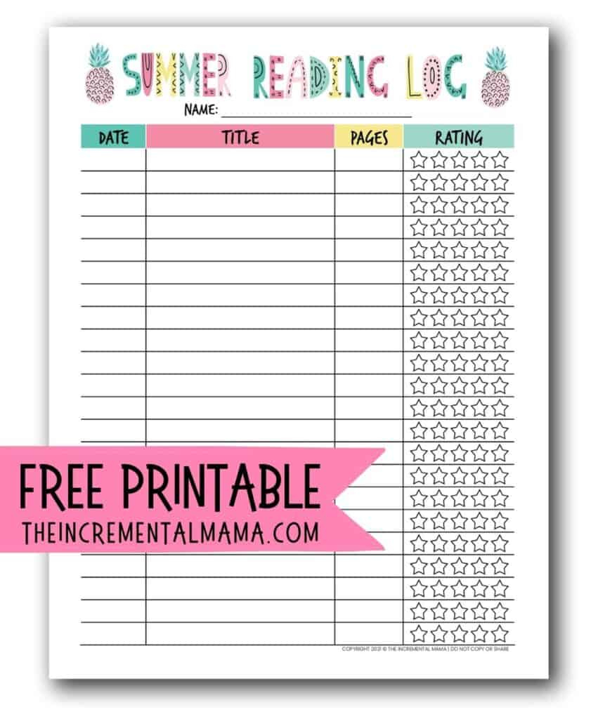 Free Printable Summer Reading Log To Encourage Reading In Free Printable Reading Logs For Children Free Printable Summer Reading Log To Encourage Reading In Free Printable Reading Logs For Children