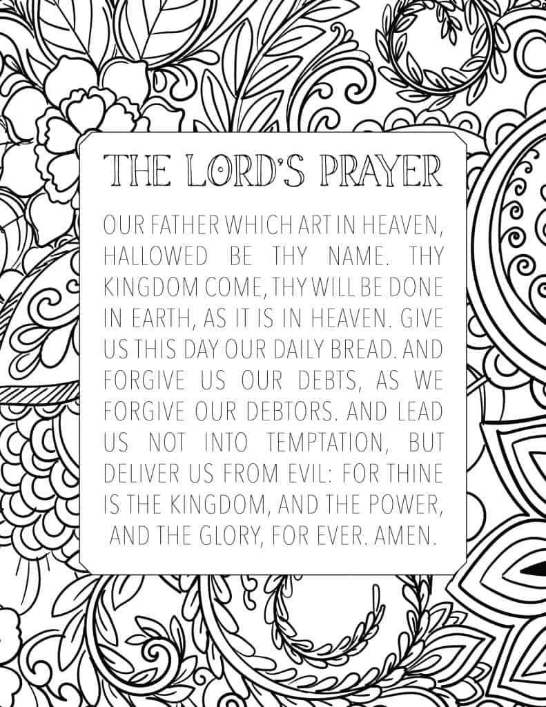Free Printable The Lord&amp;#039;S Prayer Coloring Page - My Printable Faith within Free Printable Lord&amp;#039;S Prayer Coloring Pages