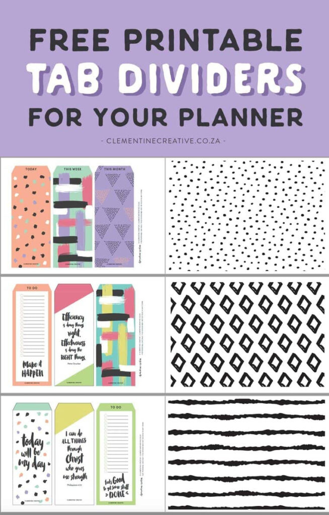 Free Printable Top Tab Dividers For Planners, Diaries And Agendas Intended For Free Printable Dividers Free Printable Top Tab Dividers For Planners, Diaries And Agendas Intended For Free Printable Dividers