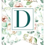 Free Printable Traditional Floral Banner Letters   World Of Printables Regarding Free Printable Wedding Banner Letters