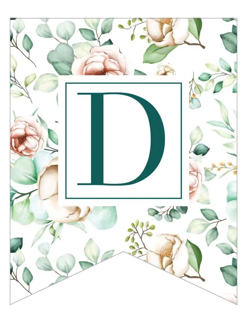 Free Printable Traditional Floral Banner Letters - World Of Printables regarding Free Printable Wedding Banner Letters